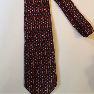 2/$25⚡️Torriani Burgundy Print Silk Necktie 👔